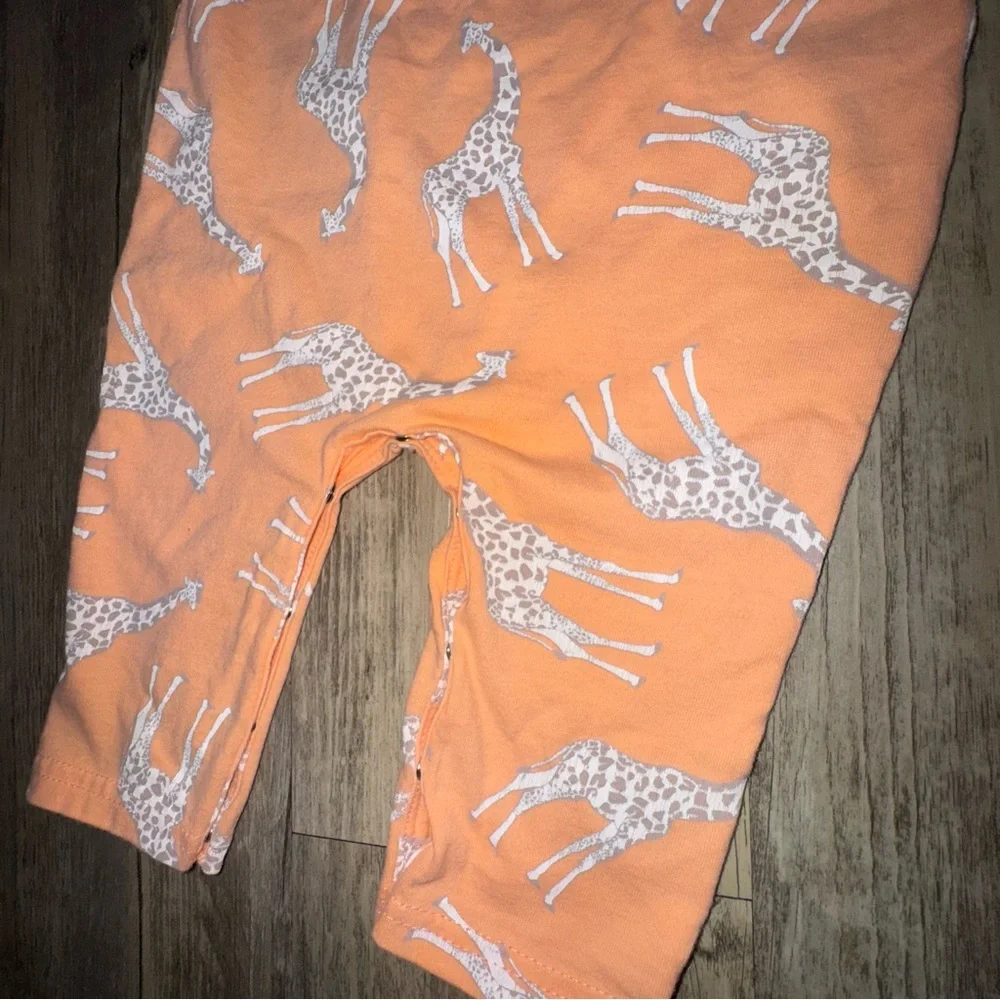 Jessica Simpson Orange Giraffe Print Romper